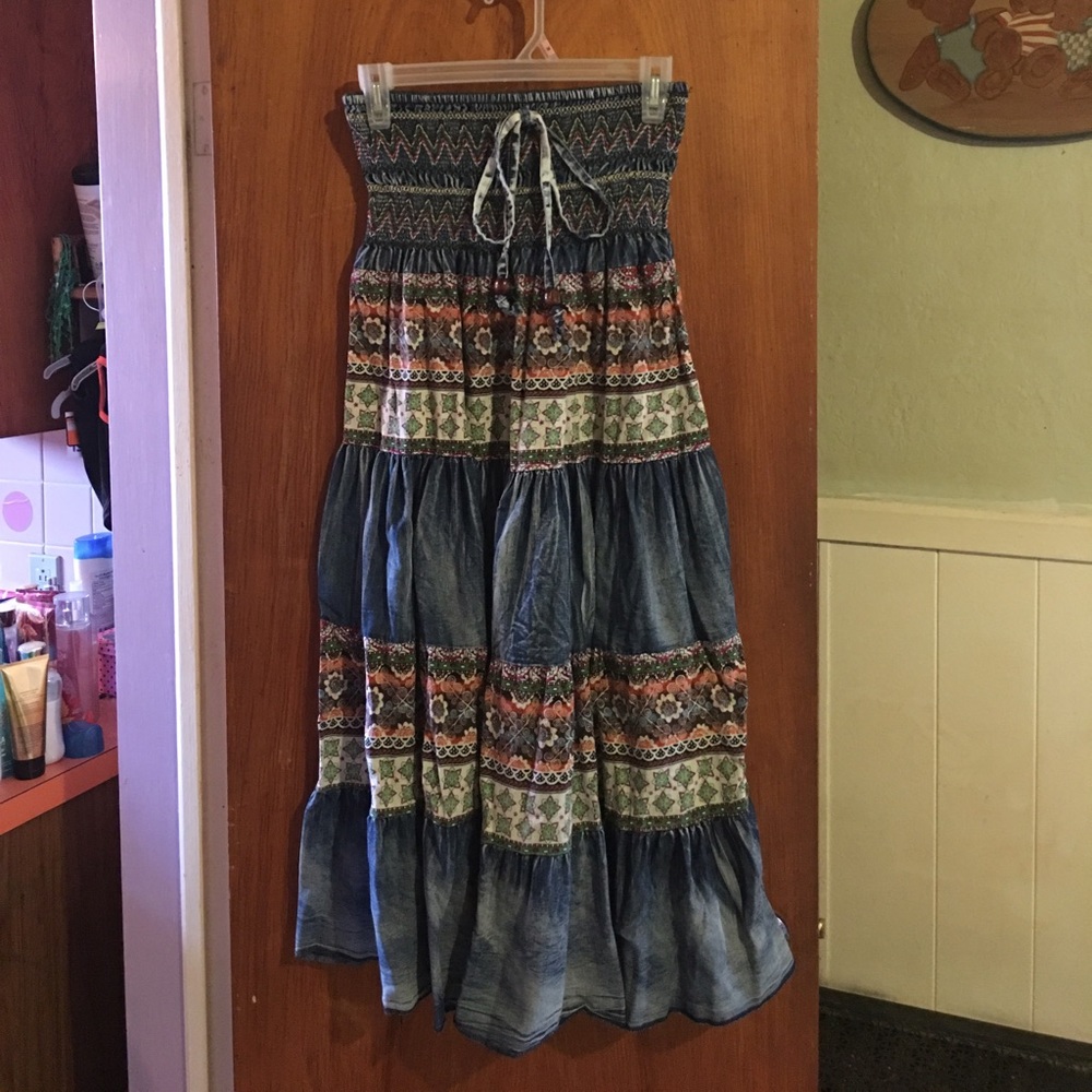 Convertible Western prairie style maxi skirt sz M